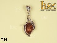 Jewellery SILVER sterling pendant.  Stone: amber. TAG: ; name: P-658; weight: 2.33g.