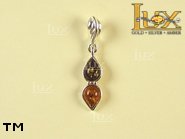 Jewellery SILVER sterling pendant.  Stone: amber. TAG: ; name: P-666; weight: 1.6g.