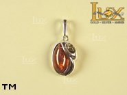 Jewellery SILVER sterling pendant.  Stone: amber. TAG: ; name: P-687; weight: 3.5g.