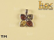 Jewellery SILVER sterling pendant.  Stone: amber. TAG: nature, modern; name: P-689-1; weight: 2.3g.