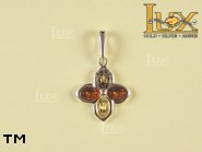 Jewellery SILVER sterling pendant.  Stone: amber. TAG: nature, modern; name: P-689-2; weight: 2.5g.