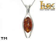 Jewellery SILVER sterling pendant.  Stone: amber. TAG: ; name: P-698; weight: 4.1g.