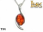 Jewellery SILVER sterling pendant.  Stone: amber. TAG: ; name: P-704; weight: 2.7g.