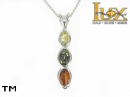 Jewellery SILVER sterling pendant.  Stone: amber. TAG: ; name: P-707; weight: 2.3g.