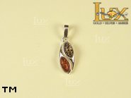 Jewellery SILVER sterling pendant.  Stone: amber. TAG: ; name: P-708; weight: 1.6g.