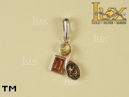 Jewellery SILVER sterling pendant.  Stone: amber. TAG: modern; name: P-710; weight: 2g.