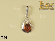 Jewellery SILVER sterling pendant.  Stone: amber. TAG: ; name: P-715; weight: 2g.