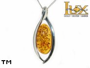 Jewellery SILVER sterling pendant.  Stone: amber. TAG: ; name: P-719; weight: 7.3g.