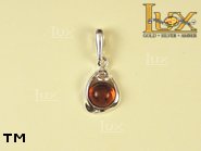 Jewellery SILVER sterling pendant.  Stone: amber. TAG: ; name: P-723; weight: 2.1g.