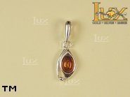 Jewellery SILVER sterling pendant.  Stone: amber. TAG: ; name: P-725; weight: 1.6g.