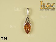 Jewellery SILVER sterling pendant.  Stone: amber. TAG: ; name: P-728; weight: 2.3g.