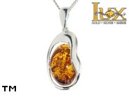 Jewellery SILVER sterling pendant.  Stone: amber. TAG: unique; name: P-731-2; weight: 5.9g.