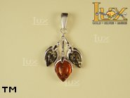 Jewellery SILVER sterling pendant.  Stone: amber. TAG: nature; name: P-733; weight: 5.5g.