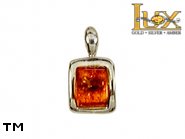 Jewellery SILVER sterling pendant.  Stone: amber. TAG: ; name: P-734; weight: 1.7g.