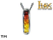 Jewellery SILVER sterling pendant.  Stone: amber. TAG: modern; name: P-735-1; weight: 1.4g.