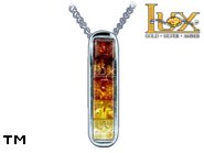 Jewellery SILVER sterling pendant.  Stone: amber. TAG: modern; name: P-735-2; weight: 2.45g.