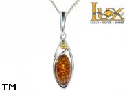 Jewellery SILVER sterling pendant.  Stone: amber. TAG: ; name: P-738; weight: 2.5g.