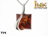 Jewellery SILVER sterling pendant.  Stone: amber. TAG: ; name: P-740; weight: 4.1g.