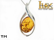 Jewellery SILVER sterling pendant.  Stone: amber. TAG: ; name: P-756; weight: 5.5g.
