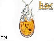 Jewellery SILVER sterling pendant.  Stone: amber. TAG: nature; name: P-760; weight: 3.93g.
