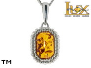 Jewellery SILVER sterling pendant.  Stone: amber. TAG: modern, clasic; name: P-761; weight: 3.2g.