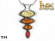Jewellery SILVER sterling pendant.  Stone: amber. TAG: modern; name: P-771; weight: 3.8g.