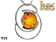 Jewellery SILVER sterling pendant.  Stone: amber. TAG: ; name: P-779; weight: 3.2g.