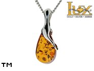 Jewellery SILVER sterling pendant.  Stone: amber. TAG: ; name: P-781; weight: 2.6g.