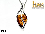 Jewellery SILVER sterling pendant.  Stone: amber. TAG: ; name: P-792; weight: 5.1g.