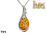 Jewellery SILVER sterling pendant.  Stone: amber. TAG: ; name: P-802; weight: 4.85g.