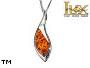 Jewellery SILVER sterling pendant.  Stone: amber. TAG: ; name: P-815; weight: 3.6g.