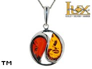 Jewellery SILVER sterling pendant.  Stone: amber. Yin-yang symbol. TAG: signs; name: P-819MIX; weight: 3.2g.