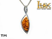 Jewellery SILVER sterling pendant.  Stone: amber. TAG: ; name: P-820; weight: 3.7g.