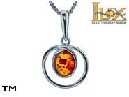 Jewellery SILVER sterling pendant.  Stone: amber. TAG: ; name: P-830-2; weight: 2g.