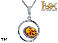 Jewellery SILVER sterling pendant.  Stone: amber. TAG: ; name: P-830; weight: 2.4g.