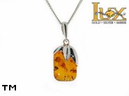 Jewellery SILVER sterling pendant.  Stone: amber. TAG: ; name: P-831; weight: 2.5g.