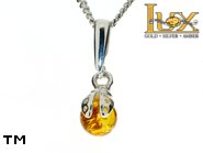 Jewellery SILVER sterling pendant.  Stone: amber. TAG: animals; name: P-833-1; weight: 1.1g.