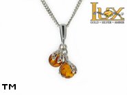 Jewellery SILVER sterling pendant.  Stone: amber. TAG: animals; name: P-833-2; weight: 2.1g.