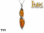 Jewellery SILVER sterling pendant.  Stone: amber. TAG: ; name: P-840; weight: 7.2g.