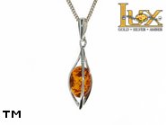 Jewellery SILVER sterling pendant.  Stone: amber. TAG: ; name: P-844-1; weight: 2.4g.