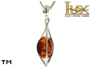 Jewellery SILVER sterling pendant.  Stone: amber. TAG: ; name: P-844-2; weight: 2.75g.