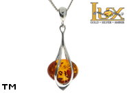 Jewellery SILVER sterling pendant.  Stone: amber. TAG: ; name: P-847; weight: 4.2g.