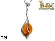 Jewellery SILVER sterling pendant.  Stone: amber. TAG: ; name: P-848-1; weight: 4.05g.