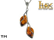 Jewellery SILVER sterling pendant.  Stone: amber. TAG: ; name: P-848-2; weight: 5.8g.