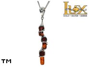 Jewellery SILVER sterling pendant.  Stone: amber. TAG: modern; name: P-866-2; weight: 3.9g.