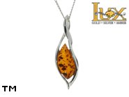 Jewellery SILVER sterling pendant.  Stone: amber. TAG: ; name: P-868; weight: 4.6g.