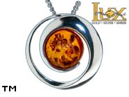 Jewellery SILVER sterling pendant.  Stone: amber. TAG: ; name: P-872; weight: 2.5g.