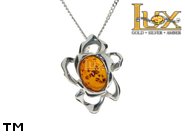 Jewellery SILVER sterling pendant.  Stone: amber. TAG: nature; name: P-876; weight: 4.3g.