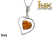 Jewellery SILVER sterling pendant.  Stone: amber. TAG: hearts; name: P-877; weight: 1.8g.