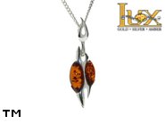 Jewellery SILVER sterling pendant.  Stone: amber. TAG: ; name: P-879; weight: 2g.